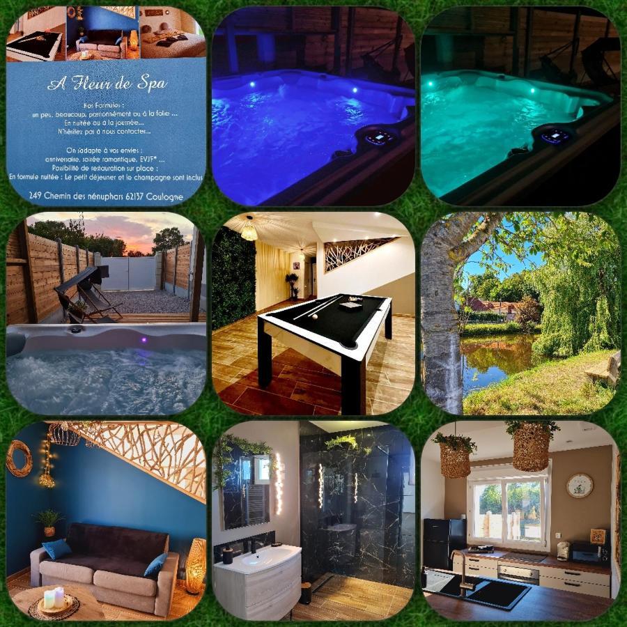 A Fleur De Spa : Maison Chaleureuse Avec Spa Privatif Et Billard. Coulogne エクステリア 写真